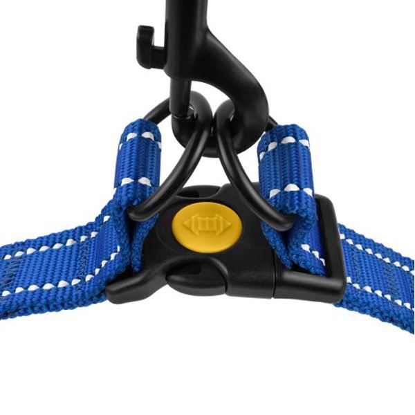 Шлея капронова світловідбиваюча синя 16мм (40-53см)