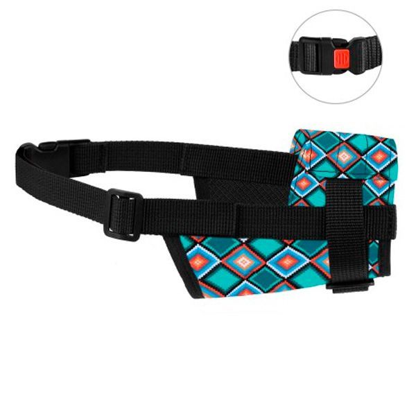 Намордник нейлоновий з регулюванням для вівчарок, доберманів, лабрадорів орнамент ромб 2(а:19-26см) 