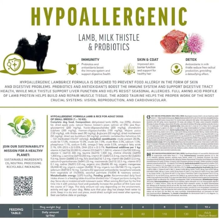 Brit Care Dog Hypoallergenic Adult Small Breed Сухий корм для собак малих порід гіпоалергенний з ягнятком 3 кг