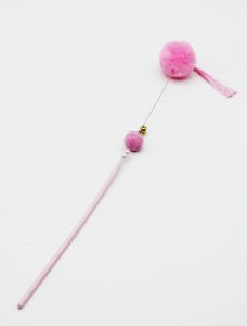 Вудка з пухнастим помпоном рожева 46 см 