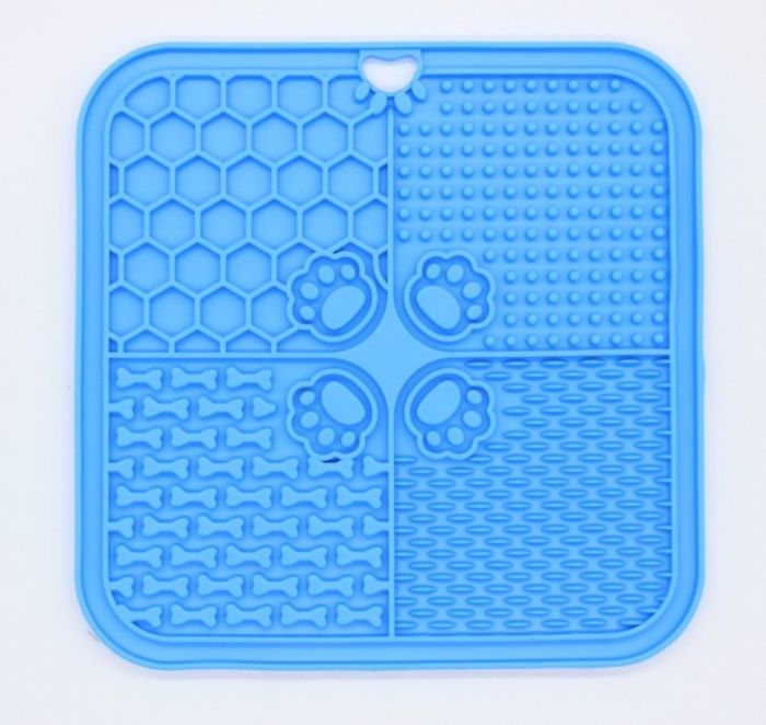 Килимок  для лизання з присоскою 2020см Блакитний 