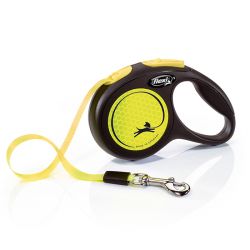 Рулетка для собак NEON XS 8кг  3м трос жовта