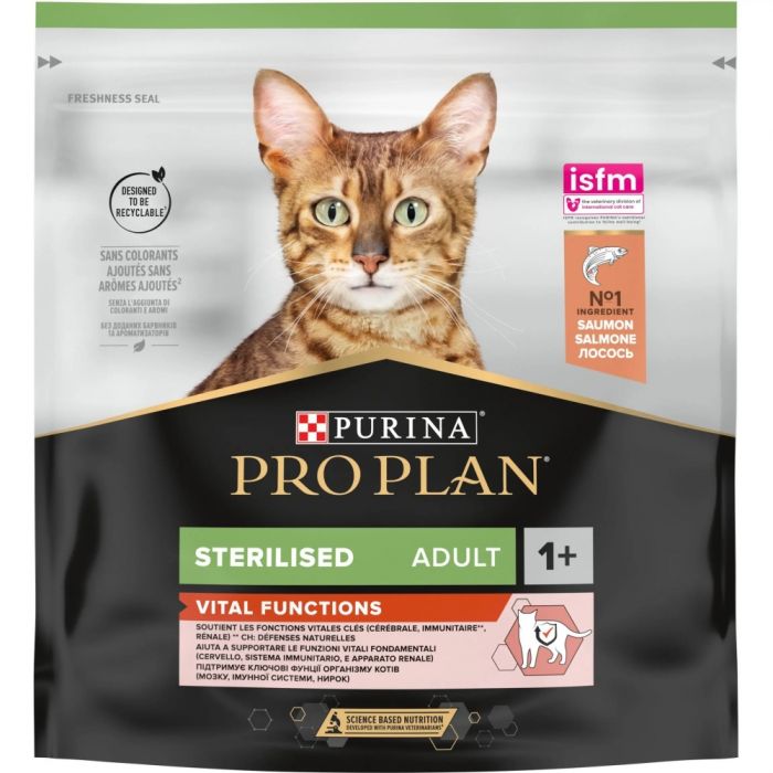 АКЦІЯ Purina Pro Plan Sterilised сухий корм із лососем для стерилізованих кішок 400 гр 