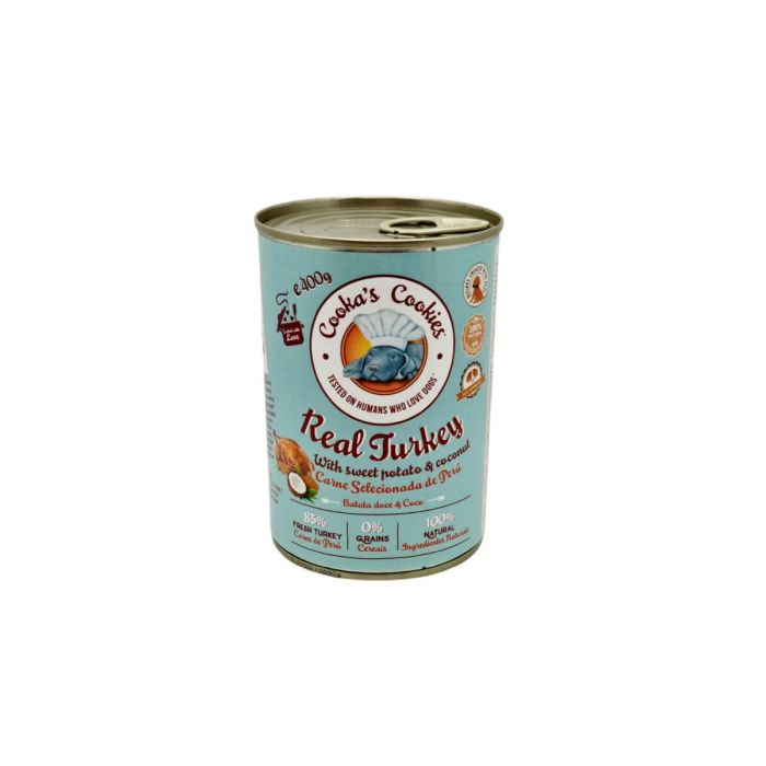 Натуральний вологий корм для собак Cooka's Cookies 85% Індичка з овочами, фруктами та насінням чіа 400 г