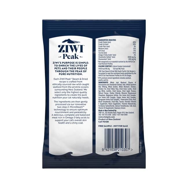 Повнораціонний сухий корм для котів Ziwi Peak Steam Dried Дика риба Південного океану 30 г