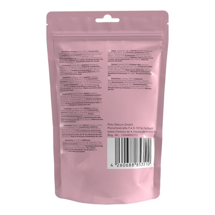Мʼясні натуральні ласощі для собак 100% Ягня Chewies для будь-якого віку 150 г