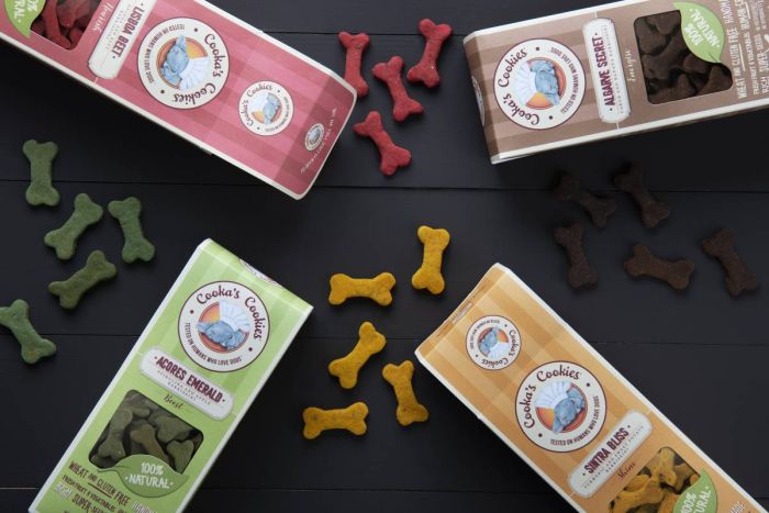 Натуральне печиво для собак Cooka's Cookies Barkissini Куркума з овочами та фруктами 100 г (рослинний білок)