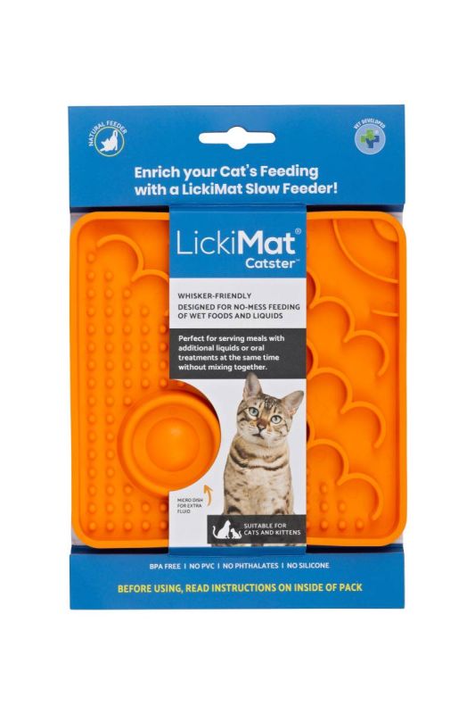 Лизальний килимок антистрес для кішок LickiMatster Orange