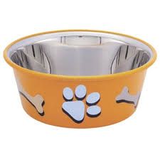 Миска для собак металева в меламіну з кісточкою помаранчева, Ноббі 1900 мл 73569