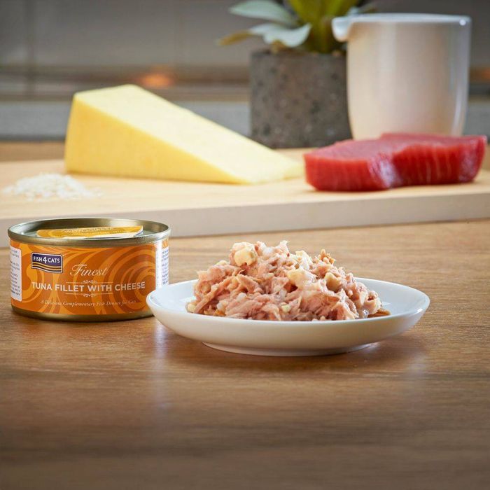 Натуральний вологий корм для котів Fish4Cats Finest Філе тунця з сиром 70 г