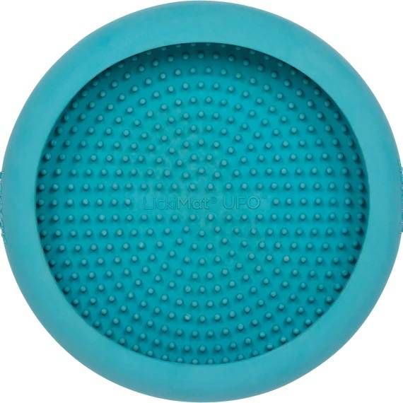 Лизальний килимок антистрес для собак LickiMat UFO Turquoise, для купання та догляду, на присосках