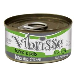 Консерва Vibrisse з тунцем та куркою для кішок, 70 г 