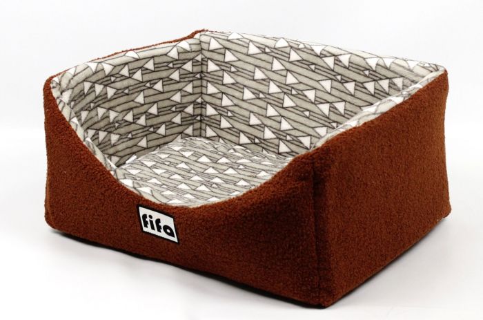 Лежак Бостон меблева тканина велсофт Коричневий 524425 см 