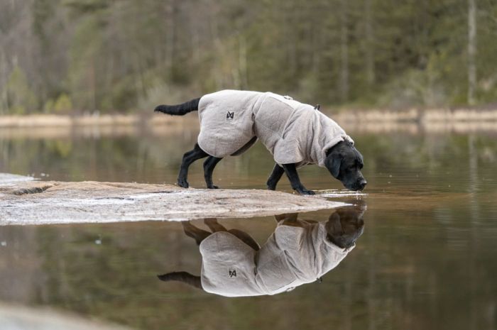 Халат-рушник для собак Drying coat Non-stop dogwear Сірий 36