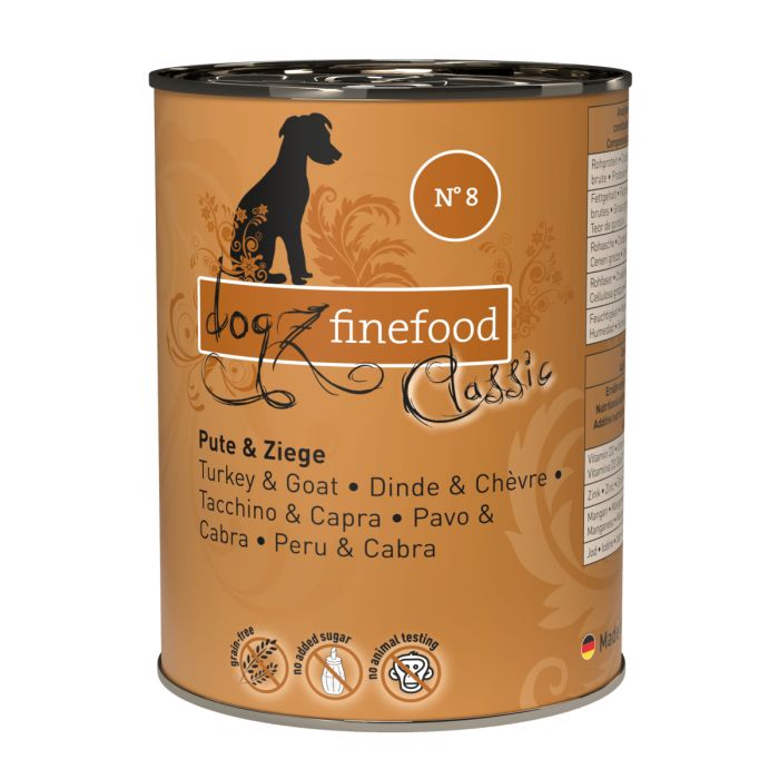 Вологий корм для собак Dogz Finefood No.08 індичка та коза 400 г