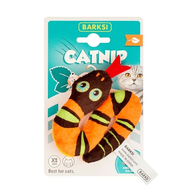 Іграшка для котів Barksi Catnip змія із запахом котячої мяти 10 см K57284B 