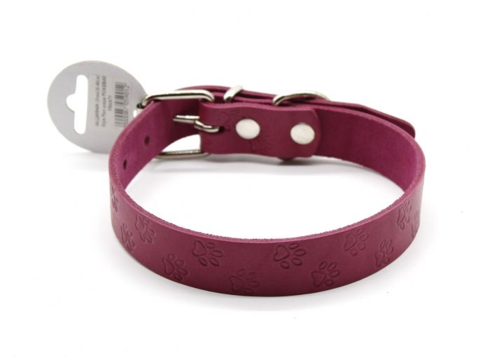 Нашийник Franty Style Paw шкіра Рожевий 25 мм  36-46 см. 