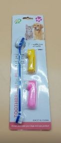 Щітка зубна двостороння з 2 насадками для собак 