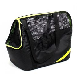 Сумка Крос чорна (салатова смуга) 42х31х22 см