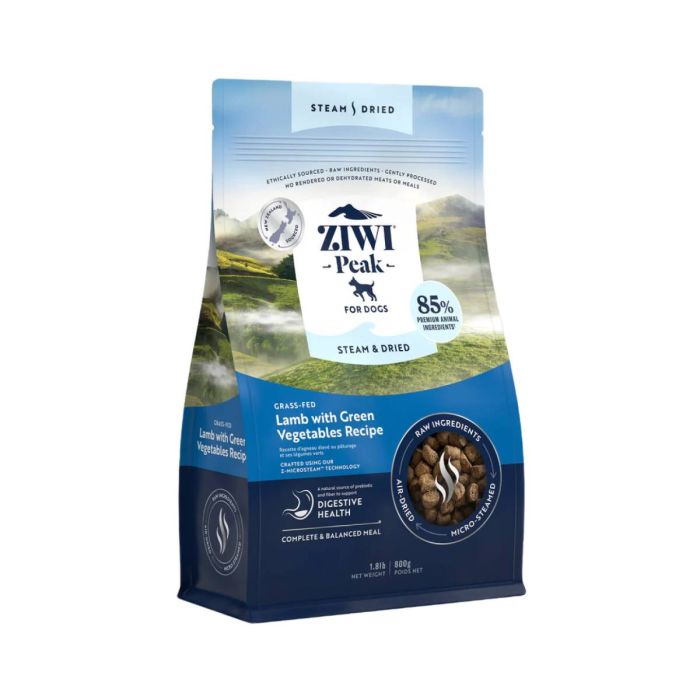 Повнораціонний сухий корм для собак Ziwi Peak Steam Dried Ягня з зеленими овочами 800 г