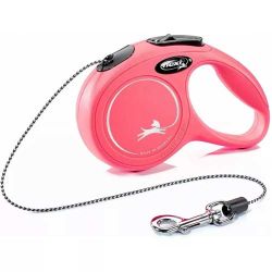 Повідець-рулетка Flexi Classic Long S-трос 8м на 12кг Червоний