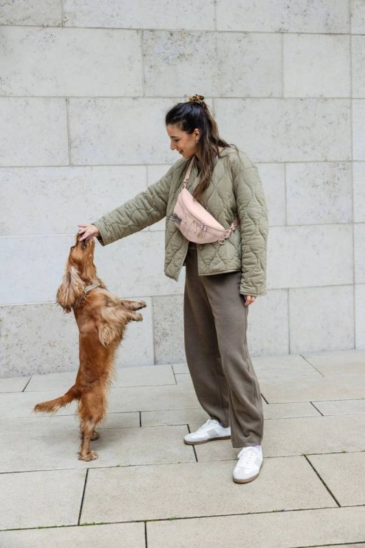 Поясна сумка-бананка для ласощів та аксесуарів собак Palopa Emma Ніжно-рожевий