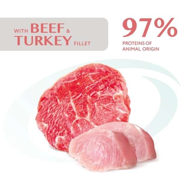 Optimeal Вологий корм для стерилізованих котів з яловичиною та філе індички в желе 85г 