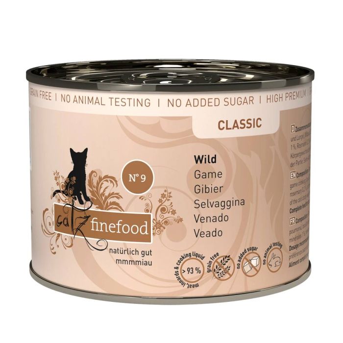 Вологий корм для котів Catz finefood No.09 Wild з дичиною 200 г