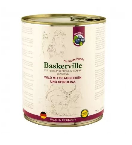 Баскервіль консерви для собак з чутливим травленням Оленина, чорниця, спірул 400г 21586541810 