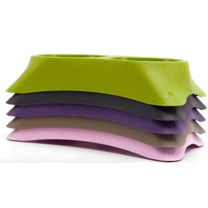 Миска подвійна для кішок 210см 250мл Kyfne 249 Кавовий