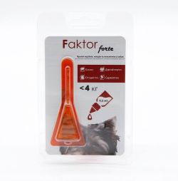 Faktor forte-краплі для собак від бліх, кліщів, гельмінтів 0,5мл до 4 кг 1 піпетка