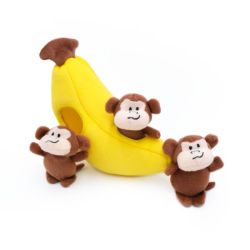 М'яка іграшка для собак мавпочка та банан ZippyPaws Zippy Burrow Monkey 'n Banana з пищалкою