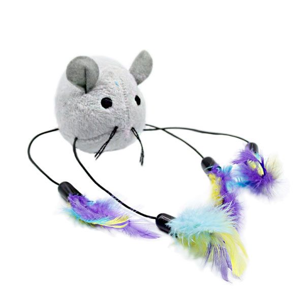 Миша з пірям вібруюча, 7х16 см 