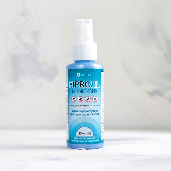 Інсектоакарицидний спрей Фіпроніл (фіпроніл) від бліх та кліщів зовнішній. 100 мл
