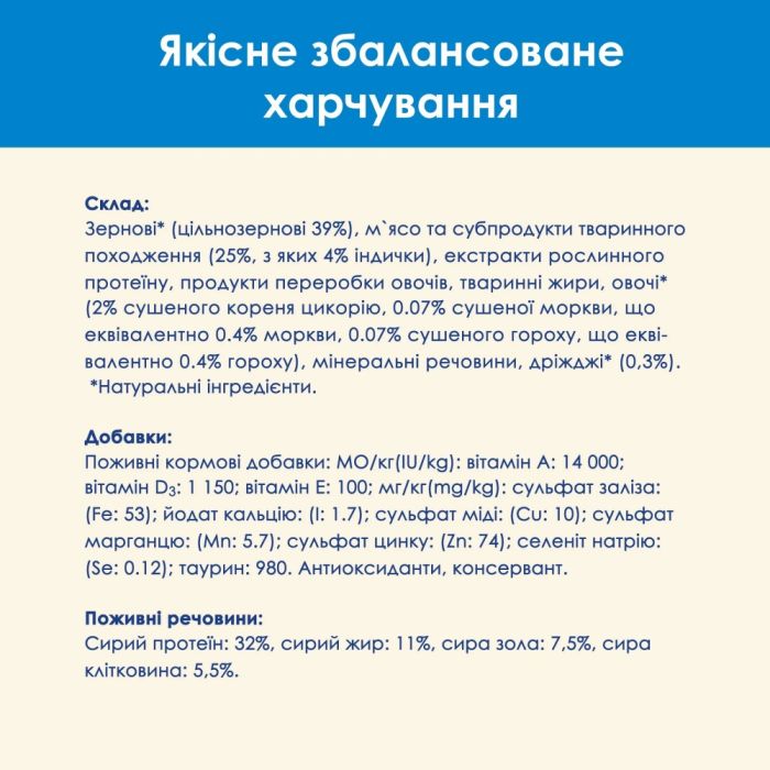 АКЦІЯ Cat Chow Feline 3-in-1 сухий корм з індичкою для котів 15 кг 