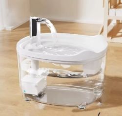 Фонтан для тварин із USB 19x16x18 см. 1,5 л. Білий