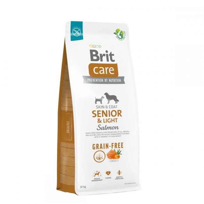 Brit Care Dog Grain-free Senior  Light - Сухий беззерновий корм із лососем для літніх собак усіх порід 12 кг