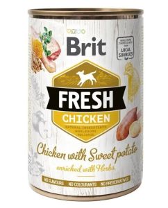 Brit Fresh Chicken Sweet Potato Вологий корм для дорослих собак усіх порід з куркою та бататом, 400 г 