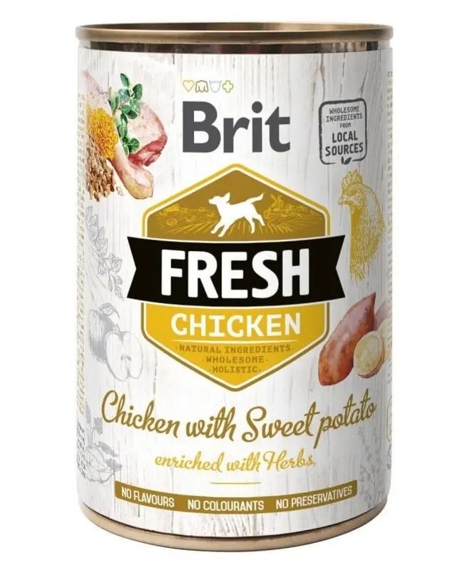Brit Fresh Chicken Sweet Potato Вологий корм для дорослих собак усіх порід з куркою та бататом, 400 г 