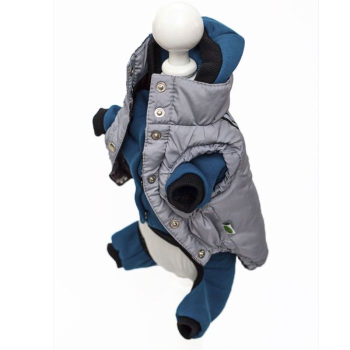 Комплект для собак хлопчиків Смайл комбінезон на силіконі трикотаж, жилет плащівка S1