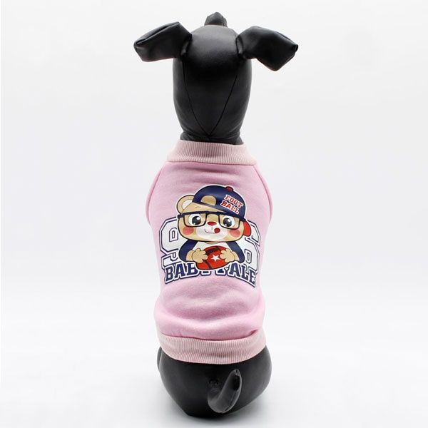 Світшот Собака-бейсболіст трикотаж на флісі рожевий, М M