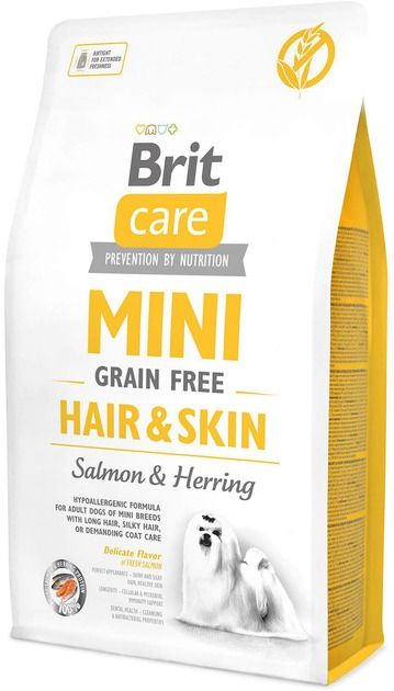 Brit Care Mini HairSkin сухий корм для дорослих собак мініатюрних порід 2 кг 