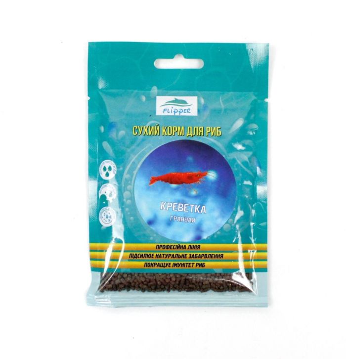 Flipper Креветка гранули сухий корм для риб, 40 г 100 мл