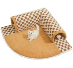 Килимок із тунелем плюшевий XL 808022 см. Бежевый