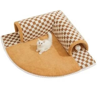 Килимок із тунелем плюшевий XL 808022 см. Бежевый