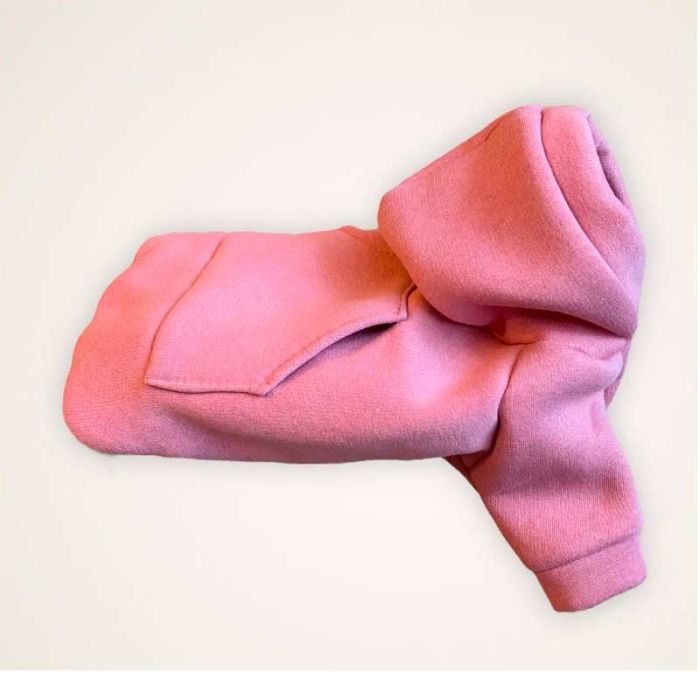 Пудра толстовка для собак Dog Love рожева з кишенею S