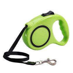 Рулетка для собак коло 5м15 кг пластикова ручка стрічка з фіксатором 190 Салатова