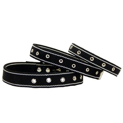 Нашийник для собак, подвійний капрон, чорний 31-63 см