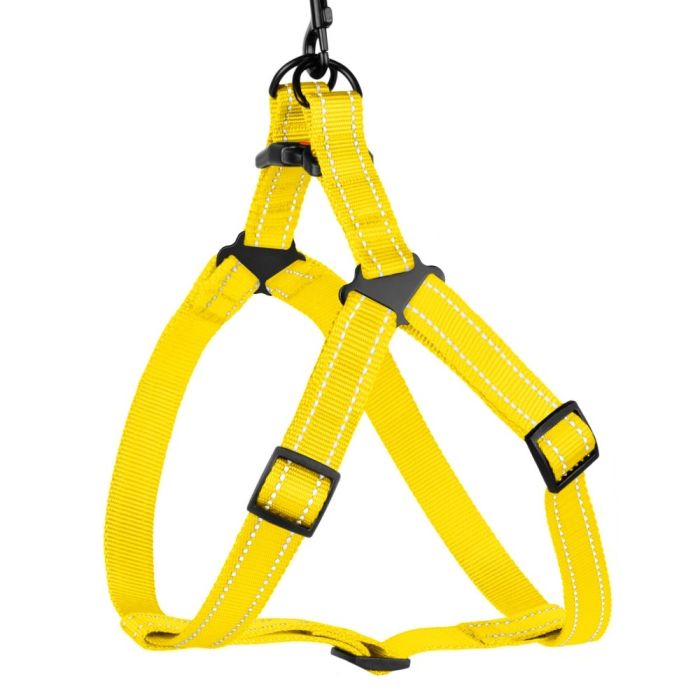 Шлея для собак BronzeDog жовта пластиковий фастекс 1228 70Т 25мм (58-71см)