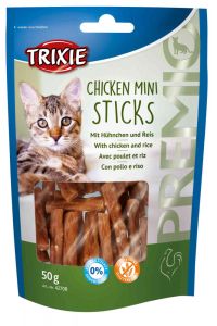 Premio Chicken Mini Sticks-ласощі для кішок з куркою і рисом, Тріксі 42708 Ласощі для кішок Esguisita Premio Mini Sticks, 50гр 42708